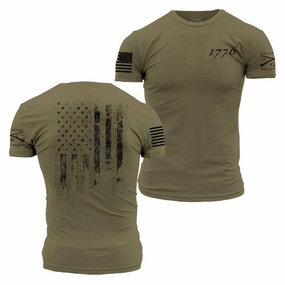 1776 Flag - Military Green Layerable Look