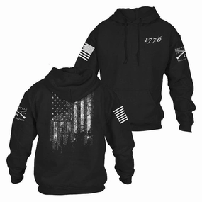 1776 Flag Hoodie - Black Stain Resistant