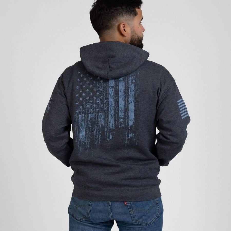 Semi Formal 1776 Flag Hoodie - Dark Heather Gray