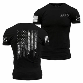 Low Environmental Impact 1776 Flag T-Shirt - Black