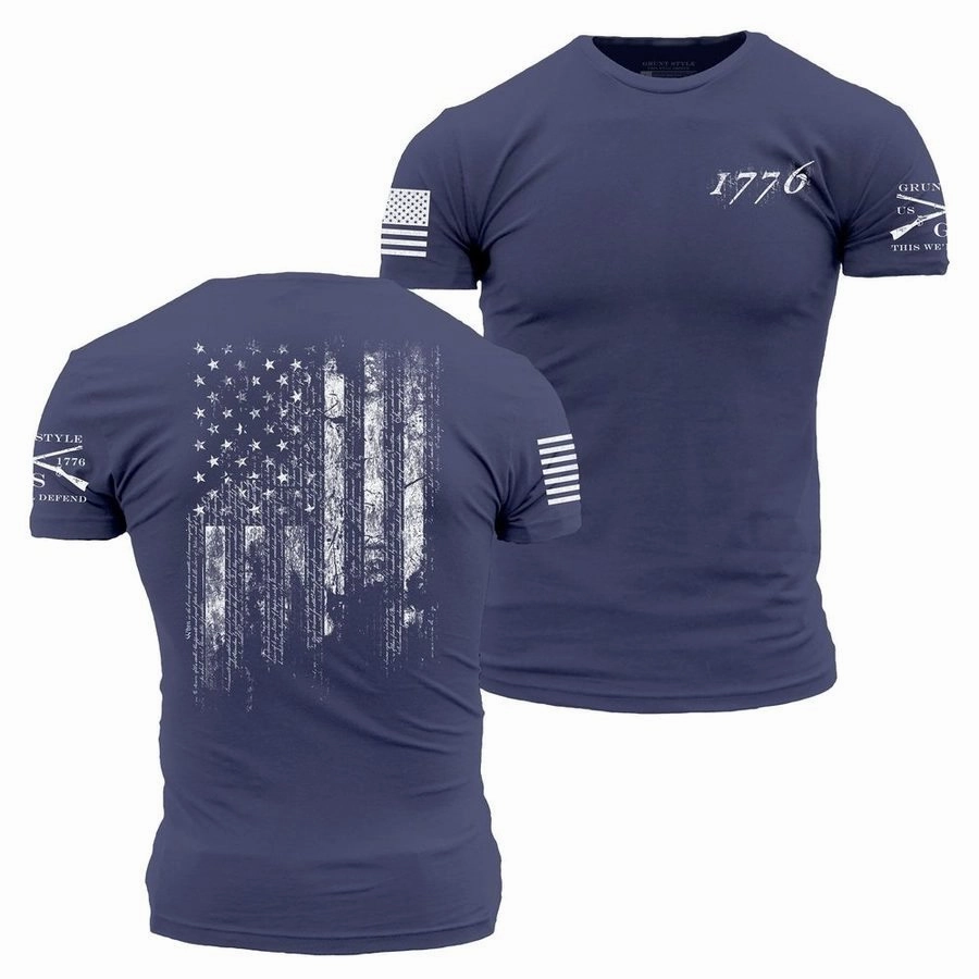 Classic Layer Streetwear 1776 Flag T-Shirt - Future Dusk