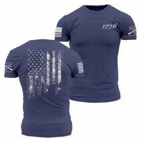 Sporty Layer Relaxed Wear 1776 Flag T-Shirt - Future Dusk