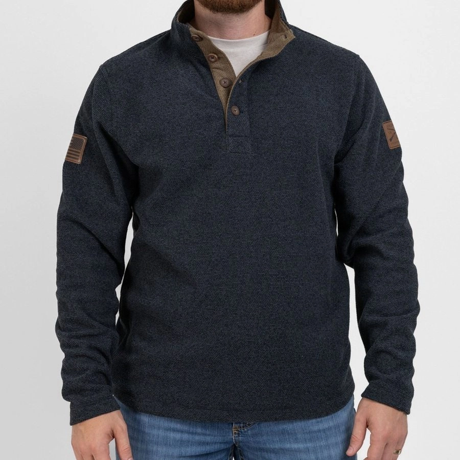 Fleece Henley - Black Scarved Travel purpose