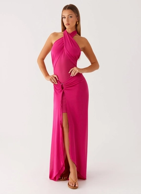 Soft Feel Smooth Lines Ericka Maxi Dress - Hot Pink