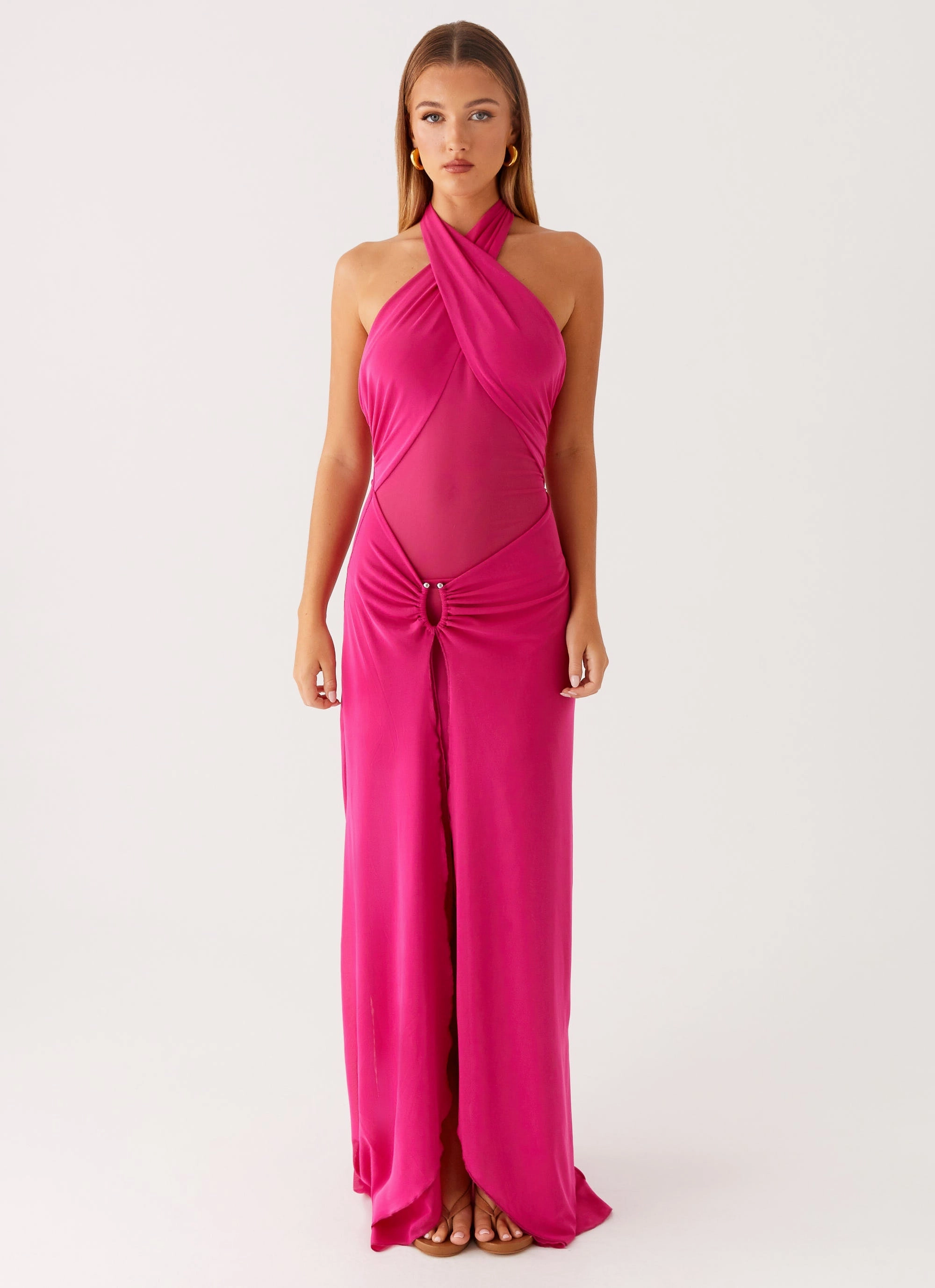 Ericka Maxi Dress - Hot Pink Elegant Comfort