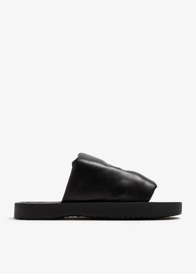 Perfect For Active Days Water Resistant Material Tech Burberry Ekd-Debossed Leather Slab Slides