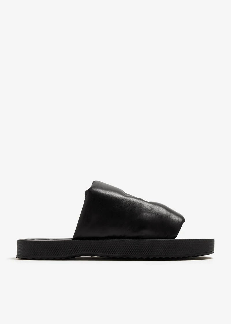 Burberry Ekd-Debossed Leather Slab Slides Anti   Fatigue