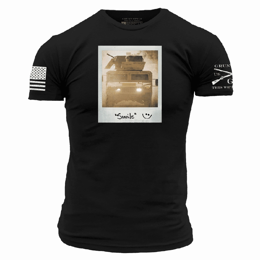UV Protection Smile T-Shirt - Black