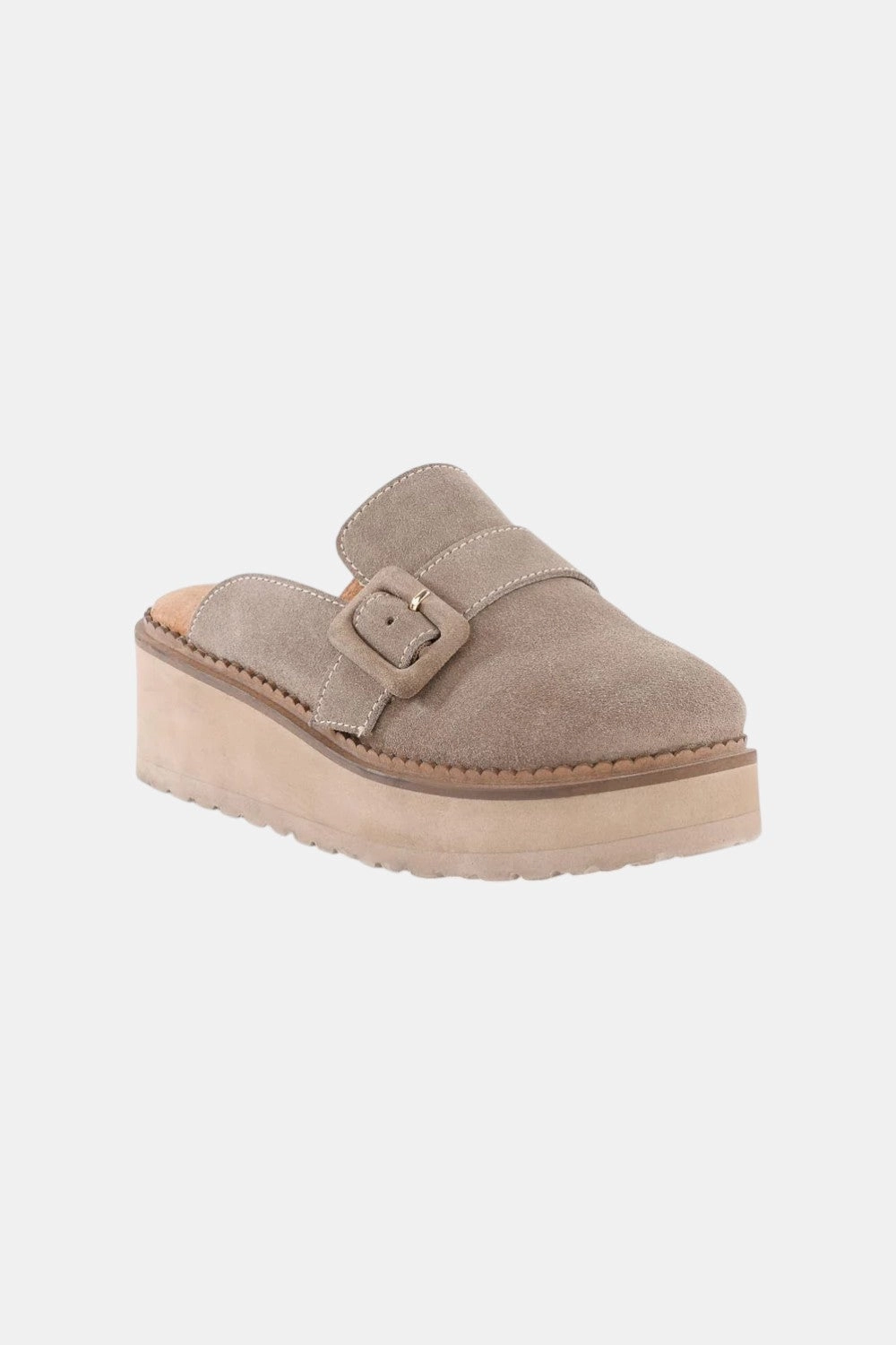 Seychelles Come Together in Suede Sand Quick Buckle Slide On