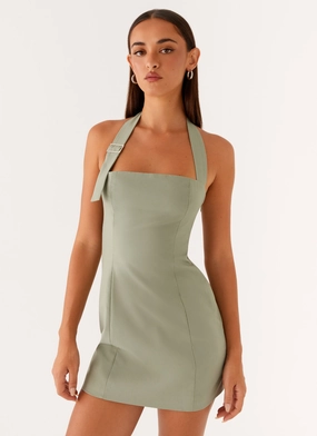Ombre-Effect Bianca Halter Dress - Sage