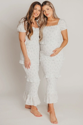 Ada Smocked Dress in Blue Floral- Bump Friendly & Inclusive Sizing (S-3XL) *Final-Sale* Kind Light