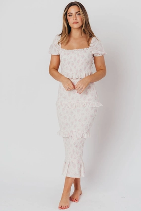 Ada Smocked Dress in Pink Floral- Bump Friendly & Inclusive Sizing (S-3XL) *Final-Sale* Dress-Up Style