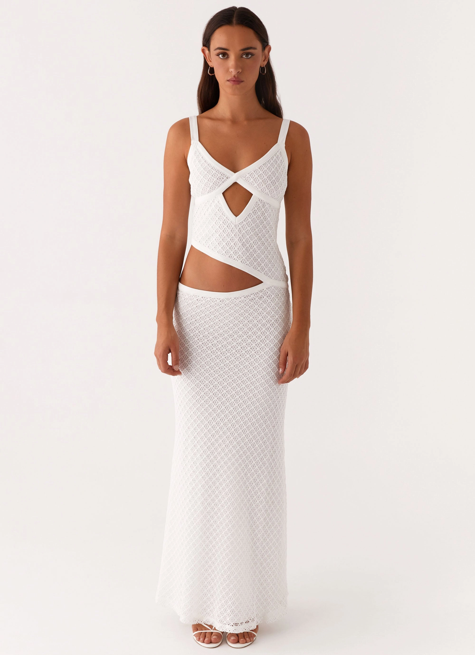 Comfortable fit dress for all body types Jocelyn Maxi Dress - White Crochet