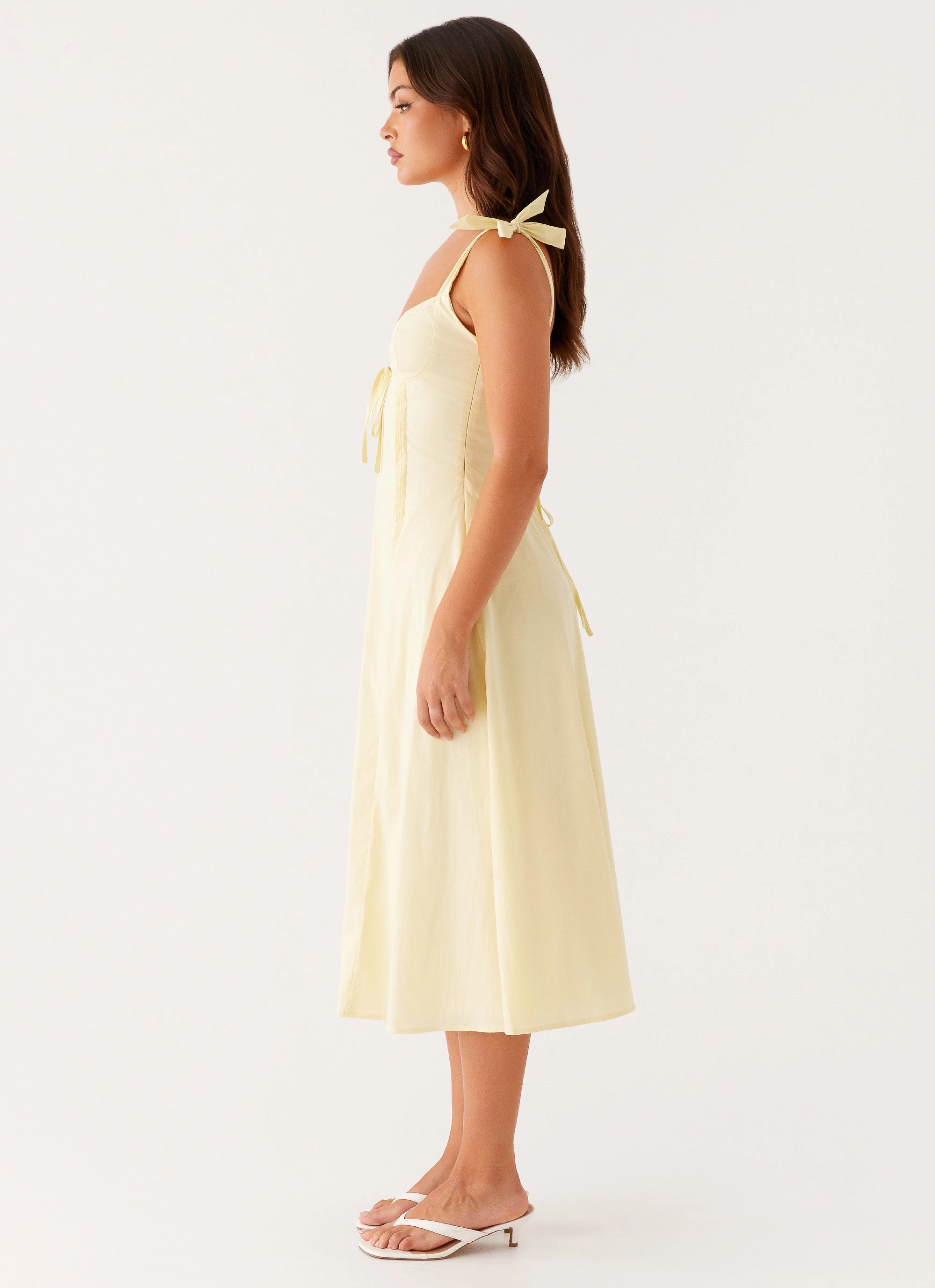 Sleeveless Adela Midi Dress - Yellow
