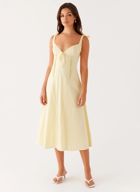 Adela Midi Dress - Yellow Day-To-Night Wear
