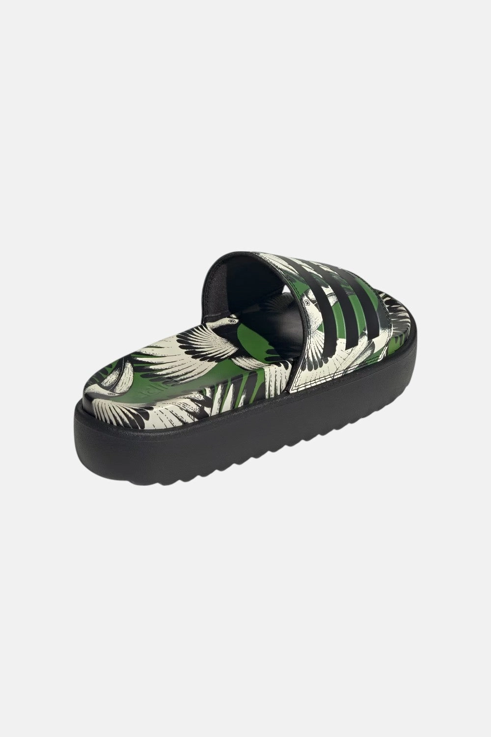 Carry Light Adidas Adilette Platform Slides in Crew Green / Core Black / Core Black