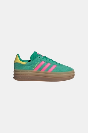 Arch Relief Adidas Gazelle Bold Shoes in Green, Lucid Pink & Pure Sulfur