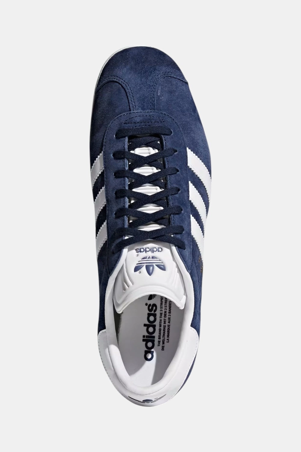 Adidas Gazelle Shoes in Collegiate Navy & White Feet First Glossy Finish