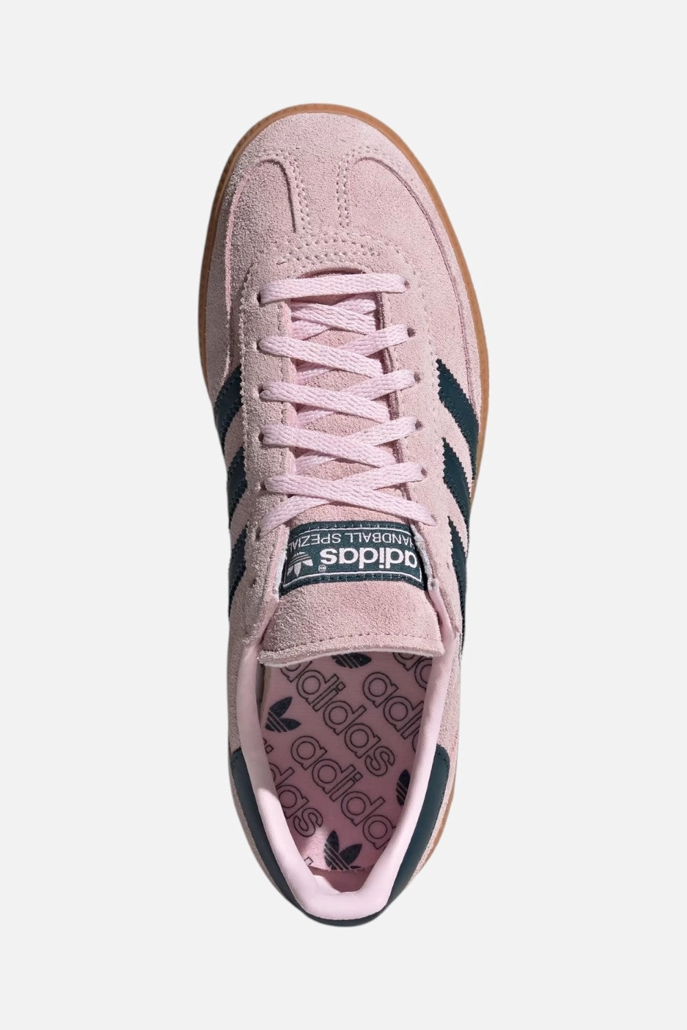 Adidas Handball Spezial Shoes in Clear Pink, Arctic Night & Gum Fit Control Sporty lining