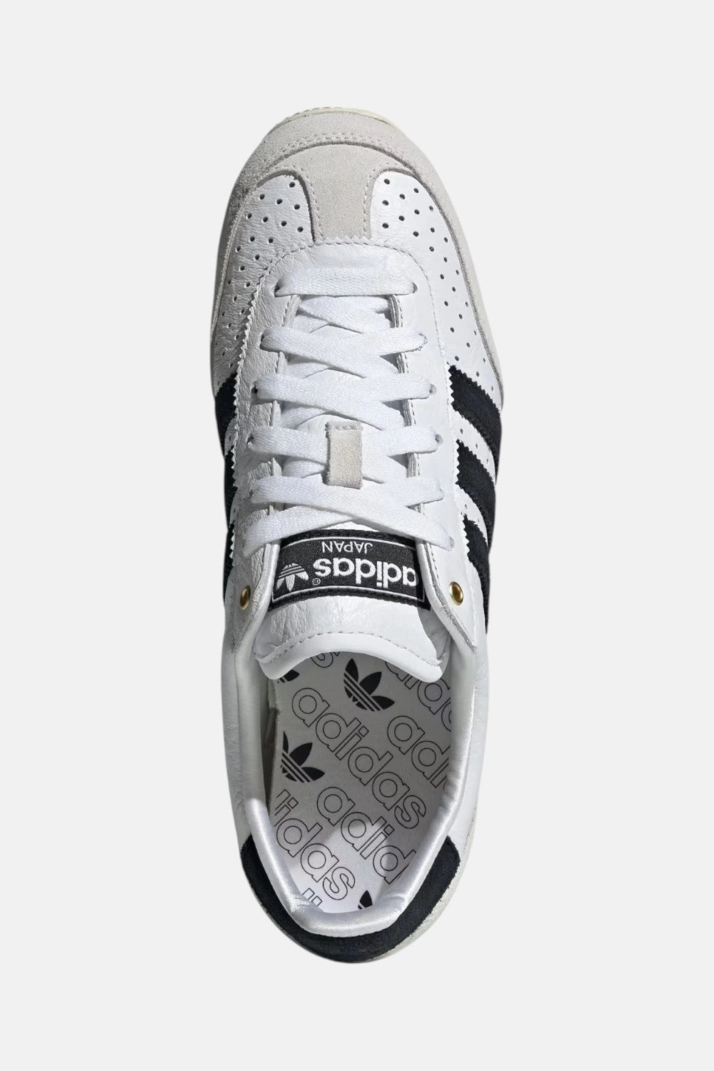 Adidas Japan Sneakers in Cloud White / Core Black / Gold Metallic Heel lock