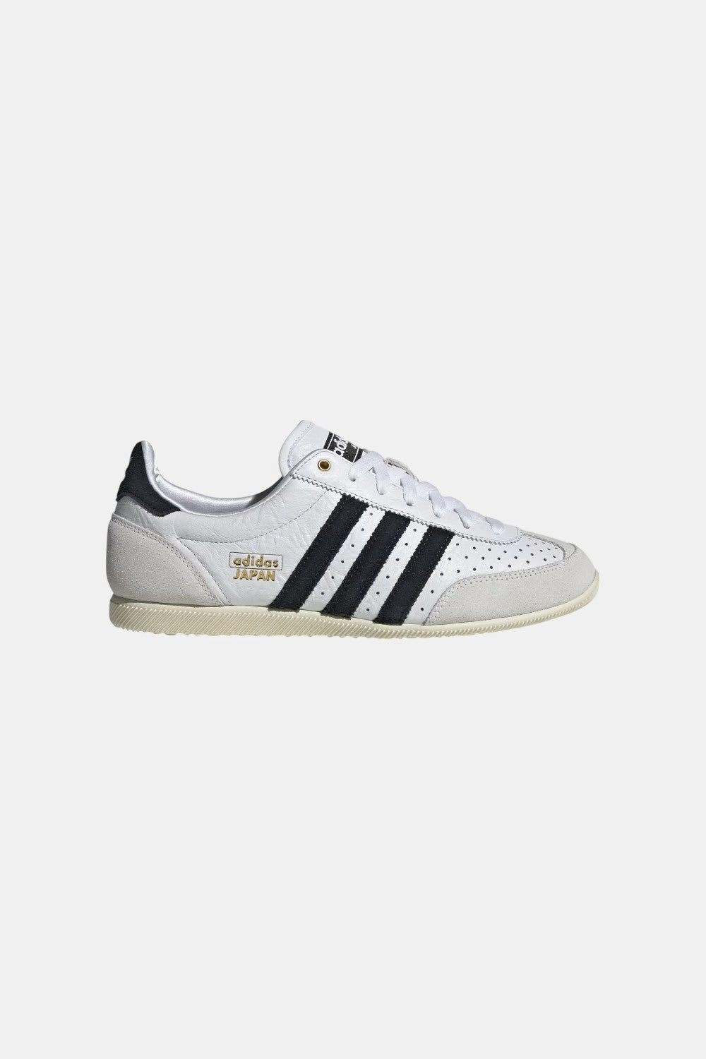 Pressure Relief Grooves Shock Base Adidas Japan Sneakers in Cloud White / Core Black / Gold Metallic