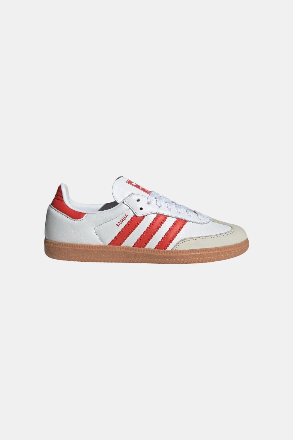 Pressure Zone Mapping Adidas Samba OG Shoes in Cloud White, Solar Red & Off-White