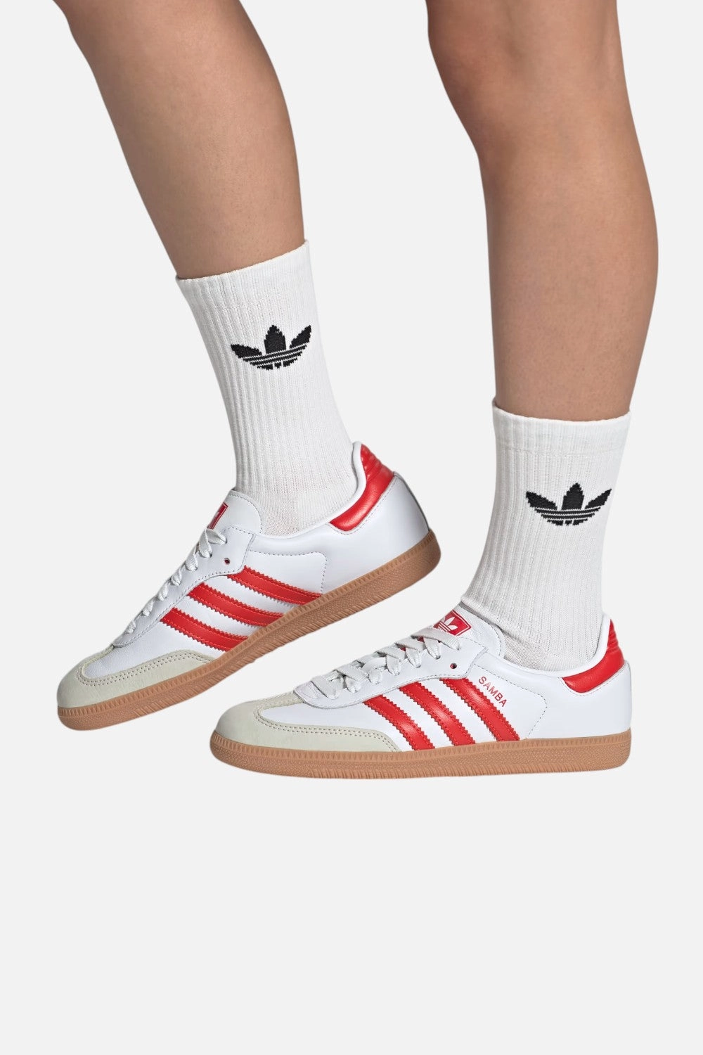 Elegant Piece Adidas Samba OG Shoes in Cloud White, Solar Red & Off-White