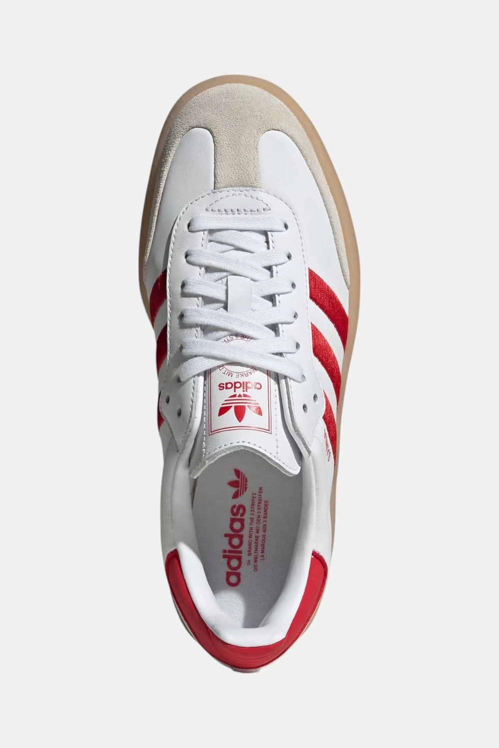 Adidas Women's Sambae Shoes in White & Red Kinetic Motion Engine