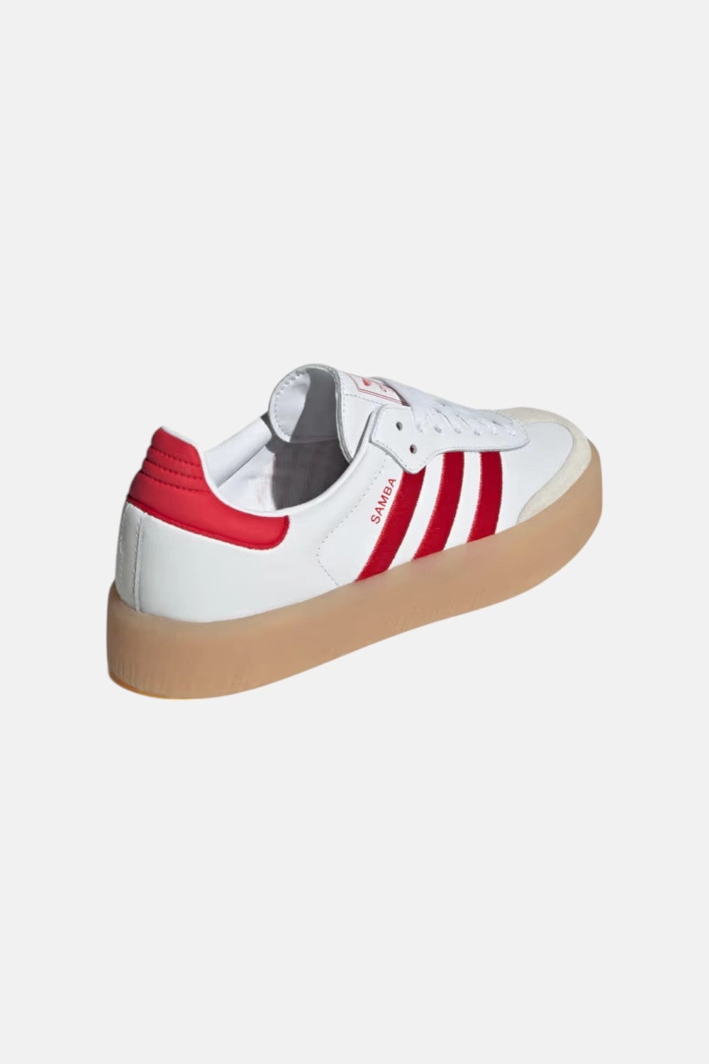 Adidas Women's Sambae Shoes in White & Red Low Impact Cushioning
