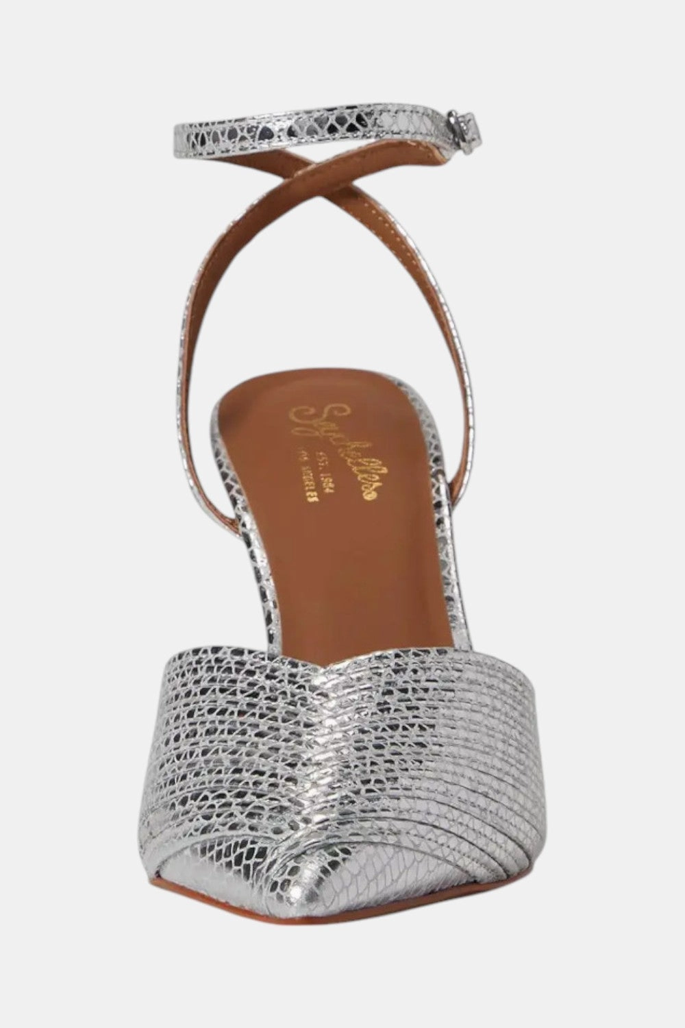 Seychelles On To The Next Heels in Silver Metallic Leather Square Toe Go Anywhere