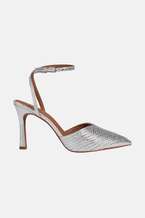 Easy Clean Seychelles On To The Next Heels in Silver Metallic Leather