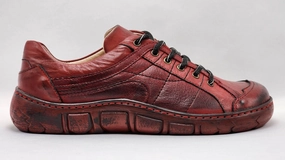 Relaxed Slip Synthetic Upper Women's Original Leather Shoes In Red