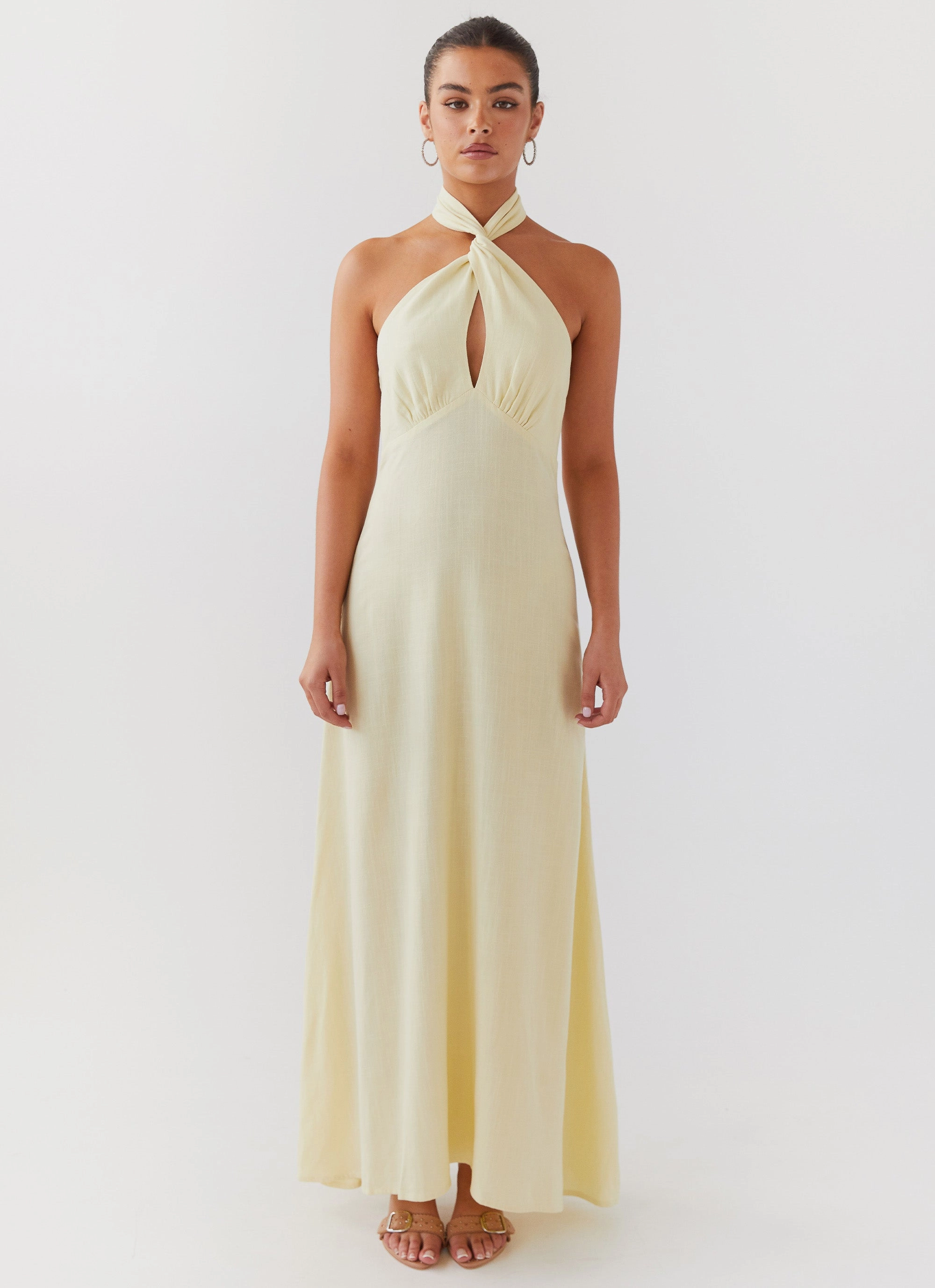 Day Chic Timeless Soft Adrienne Linen Maxi Dress - Lemon