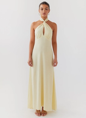 Day Chic Timeless Soft Adrienne Linen Maxi Dress - Lemon