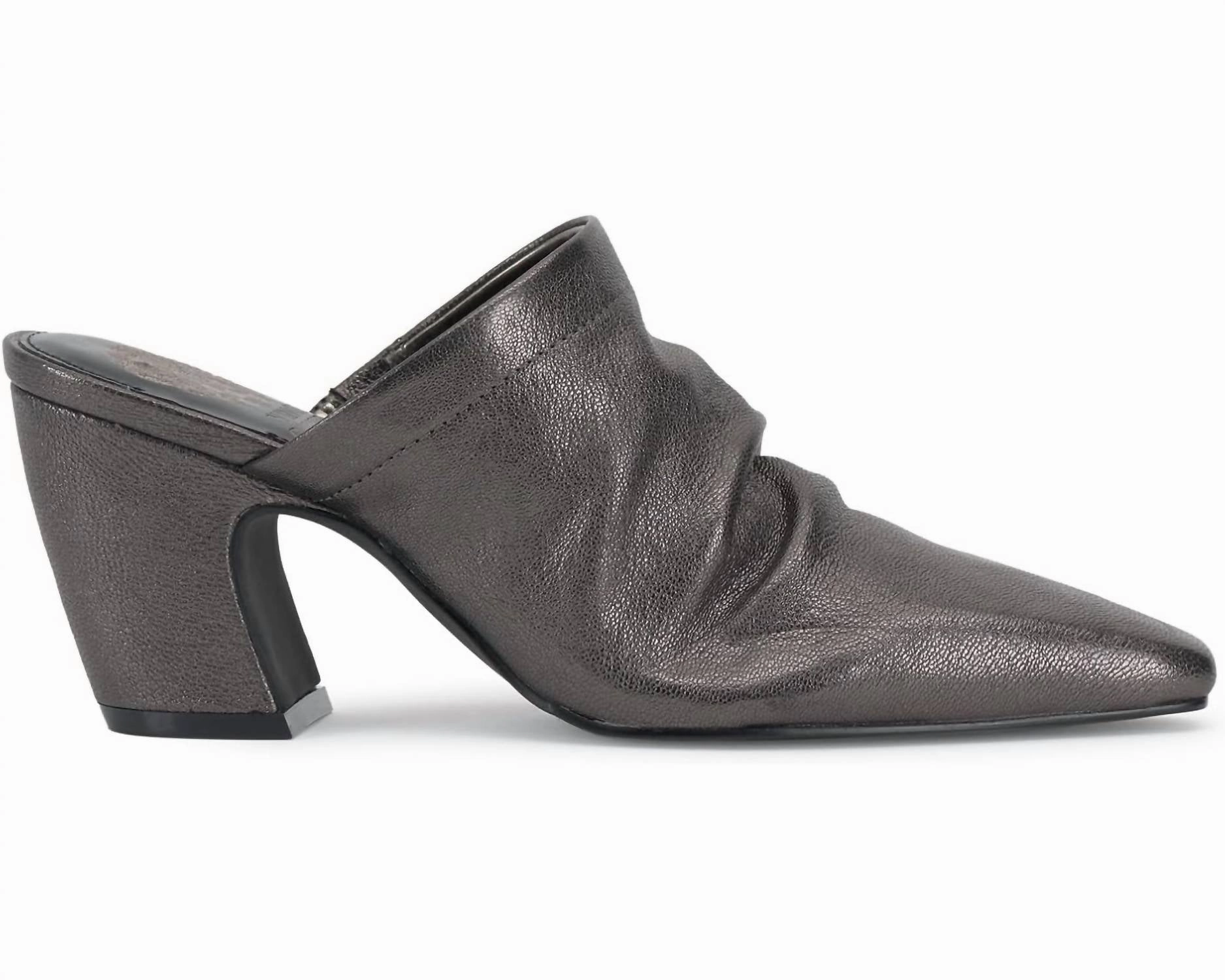 Women's Carlie Mule In Dark Pewter Comfy Step-On Pressure Relief Footbed