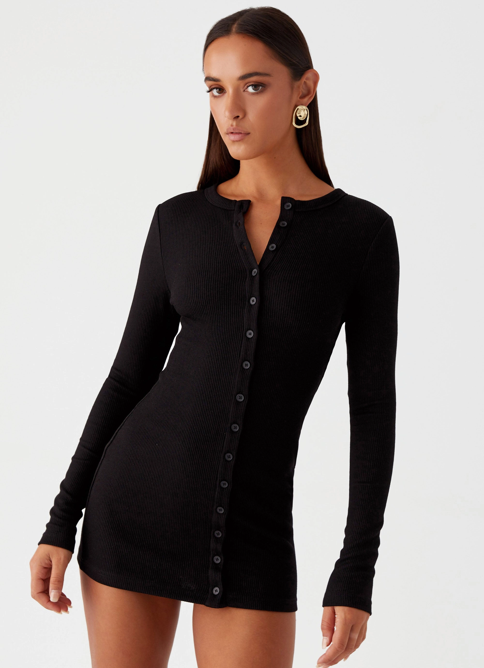 Soft Wear Ailee Long Sleeve Mini Dress - Black