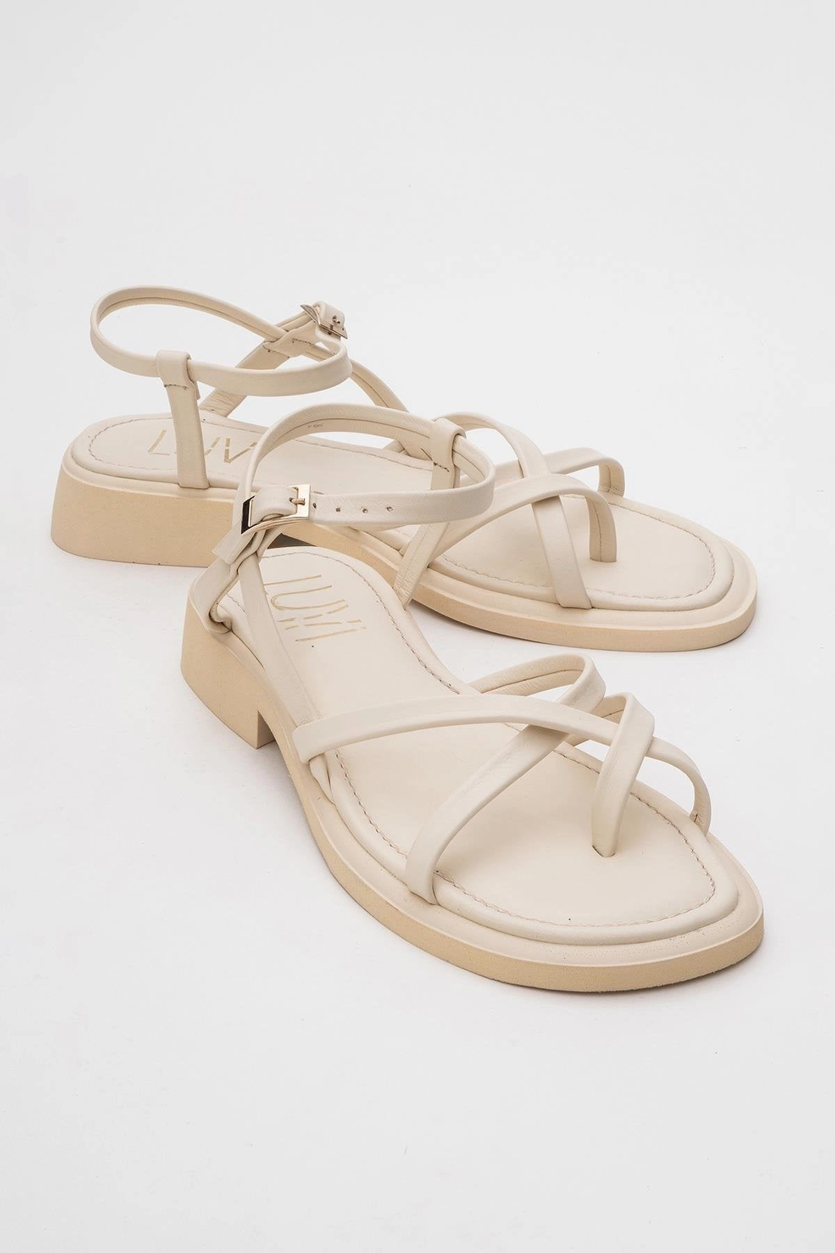 Antas Strappy Leather Flat Sandals (Women) Efficient Use Simple Walk Shoes