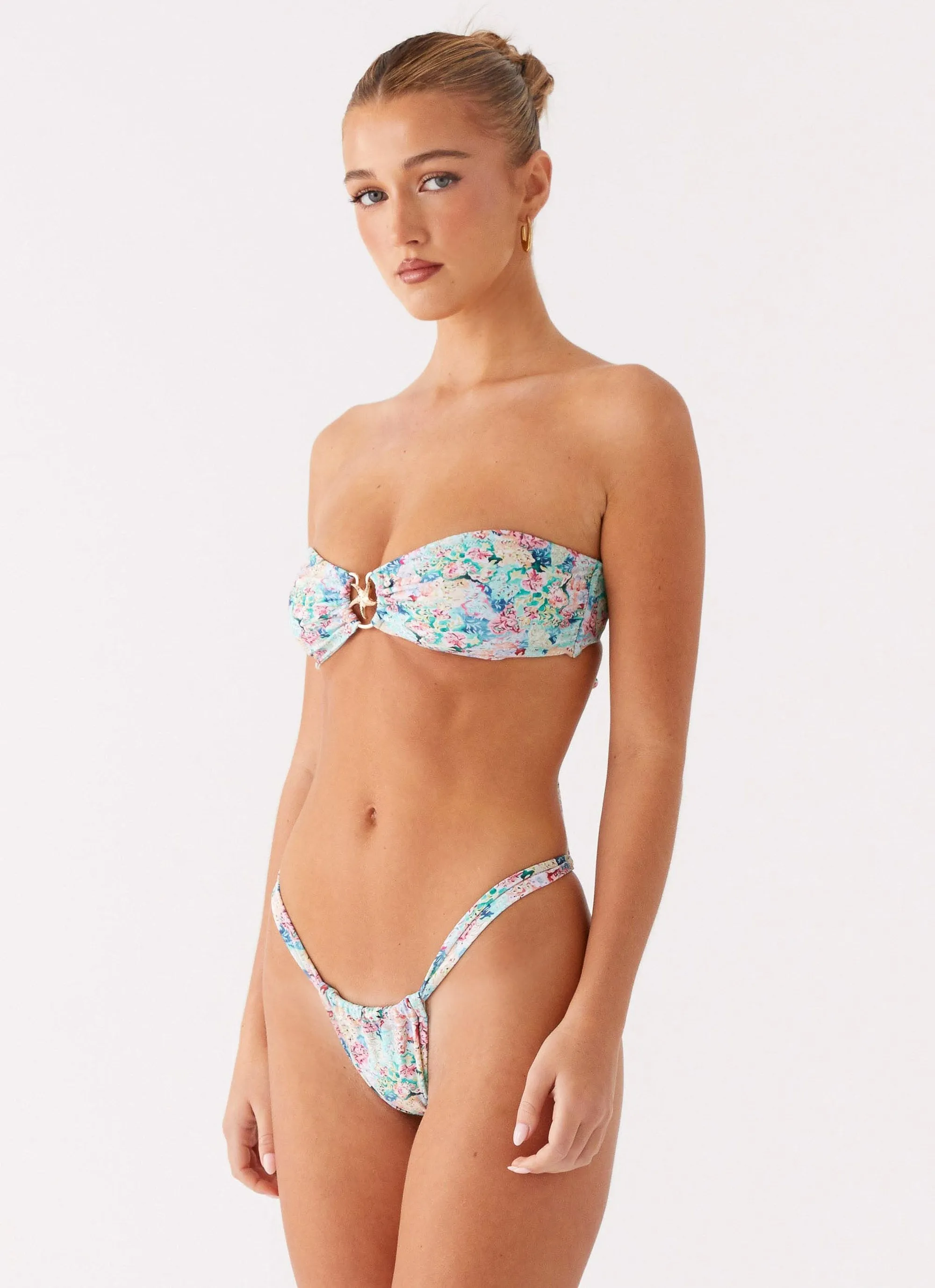 Water Activities Holiday Fun Airlie Scrunch Bikini Bottoms - Santorini Floral