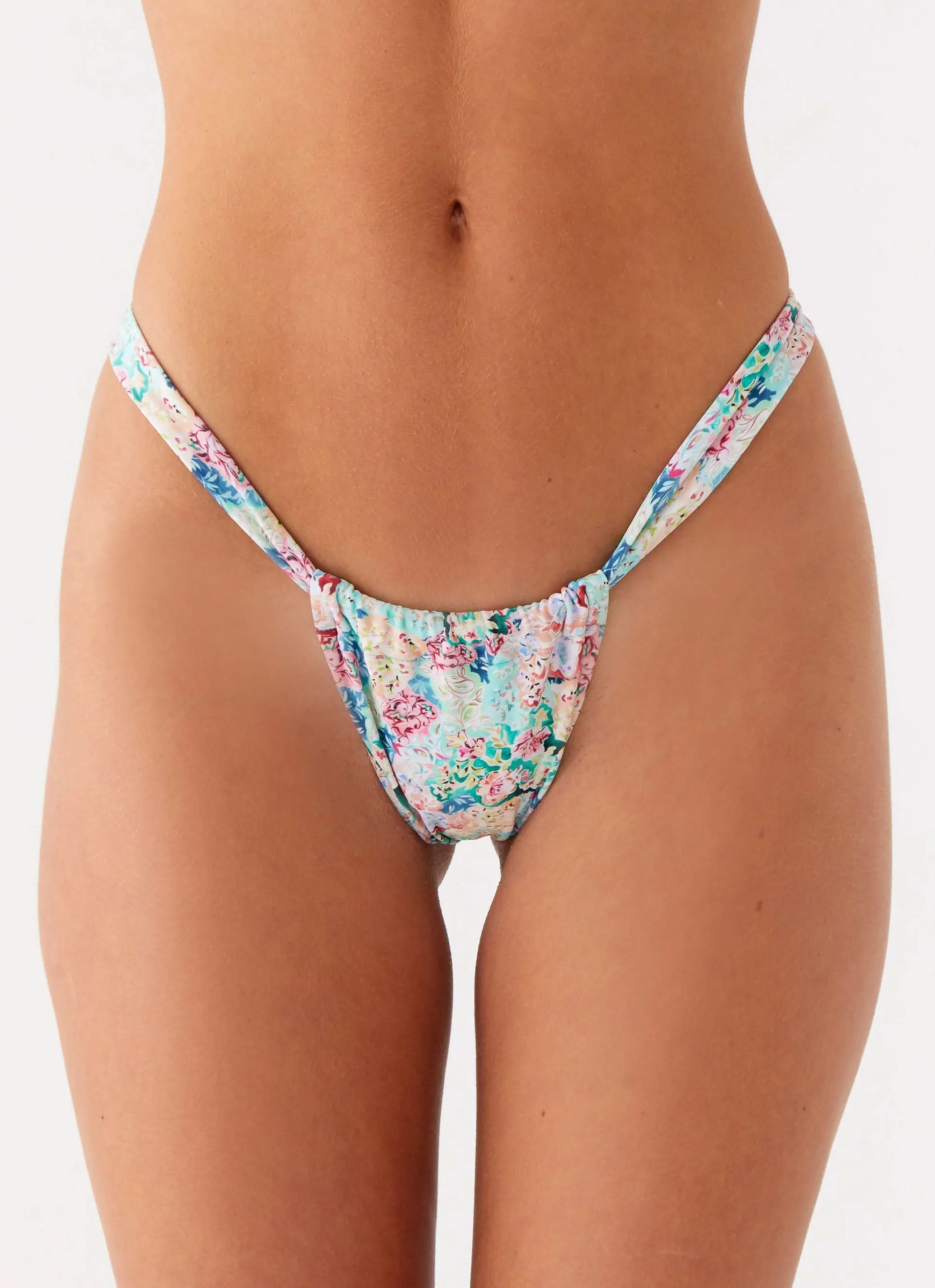 Year-Round Airlie Scrunch Bikini Bottoms - Santorini Floral