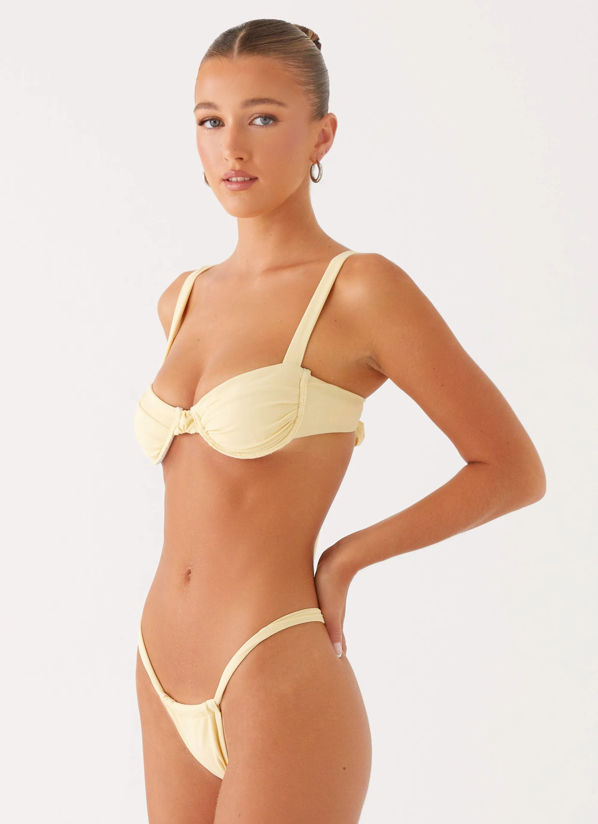 Low Profile Seams Airlie Scrunch Bikini Bottoms - Yellow