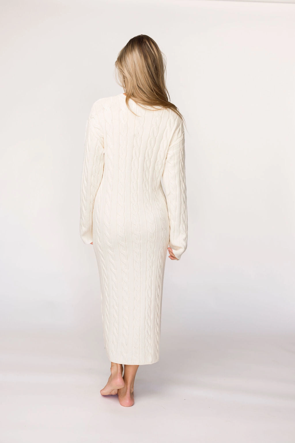 Winslet Cable Knit Maxi Dress in Cream (Almost Sold Out) *Final-Sale* Basic Mood Effortless Layering