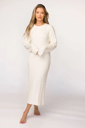 Winslet Cable Knit Maxi Dress in Cream (Almost Sold Out) *Final-Sale* Seasonal Mood