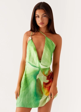Joyful Look Sister Glow Aiva Mini Dress - Green Floral