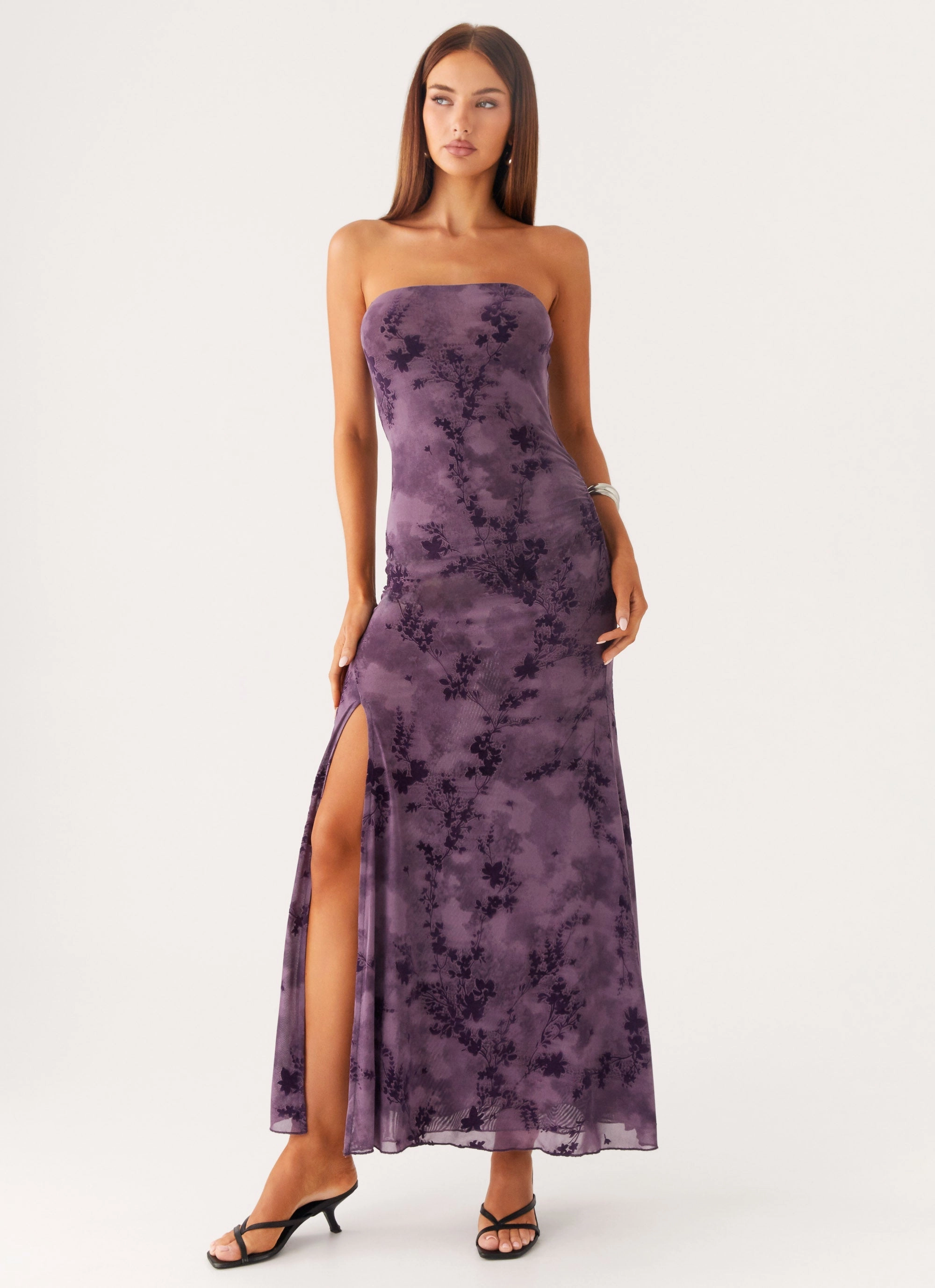 Alexandrite Midi Dress - Purple Bloom Zone Lounge Mood