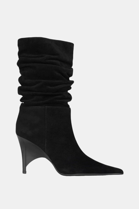 Jeffrey Campbell Opponent Slouch Boot in Black Family Fit Seamless Comfort All Day Wear