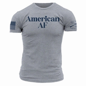 American AF T-Shirt - Dark Heather Gray NonIrritating Fabric Casual Layer Wear
