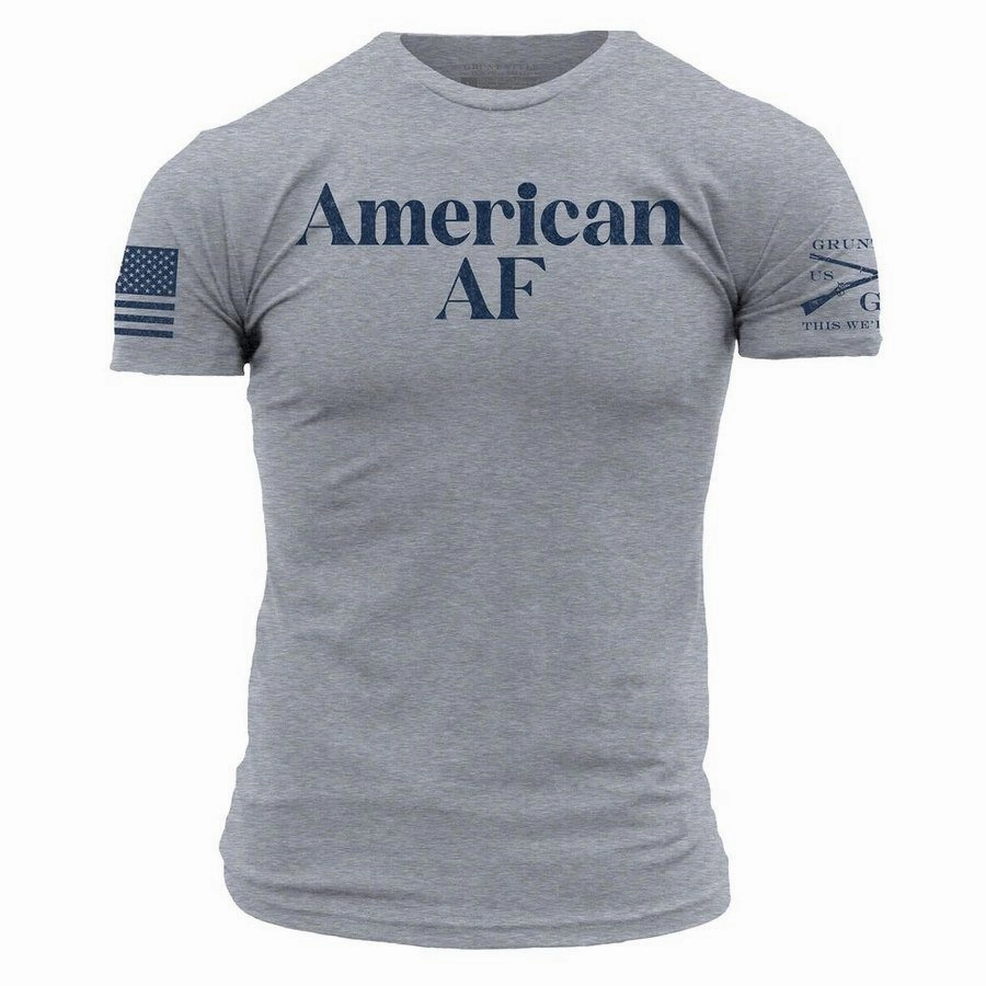American AF T-Shirt - Dark Heather Gray Travel Comfort Style Quick Wear