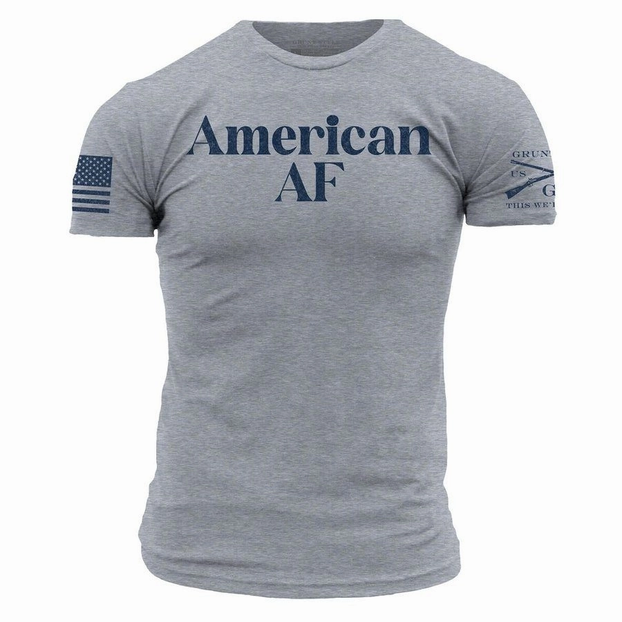 Active Layering Weekend Wardrobe American AF T-Shirt - Dark Heather Gray