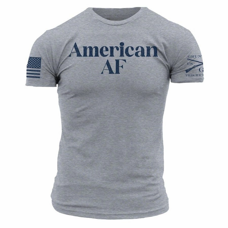 American AF T-Shirt - Dark Heather Gray NonIrritating Fabric Casual Layer Wear
