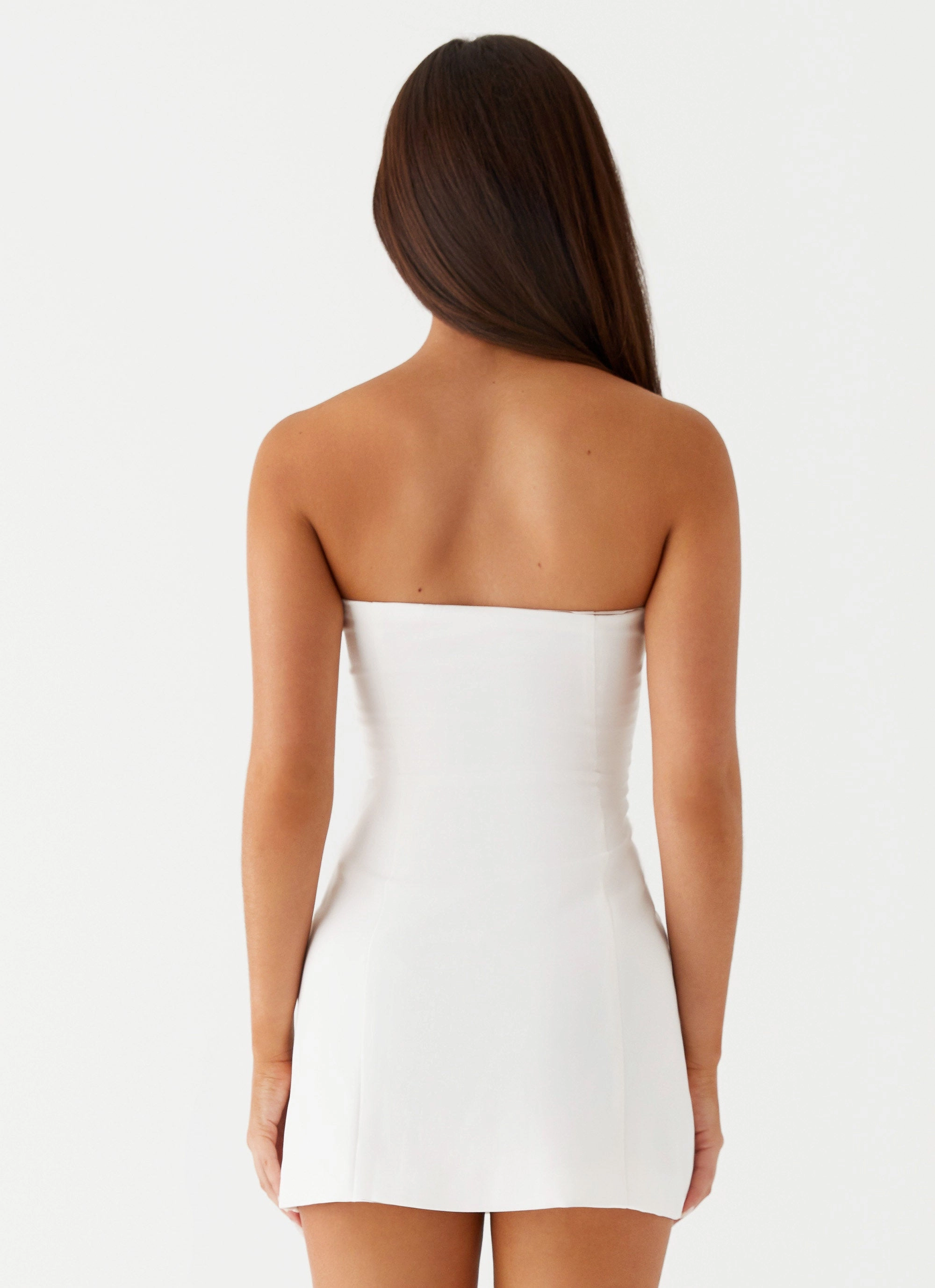 Evening Glow Allora Strapless Mini Dress - White